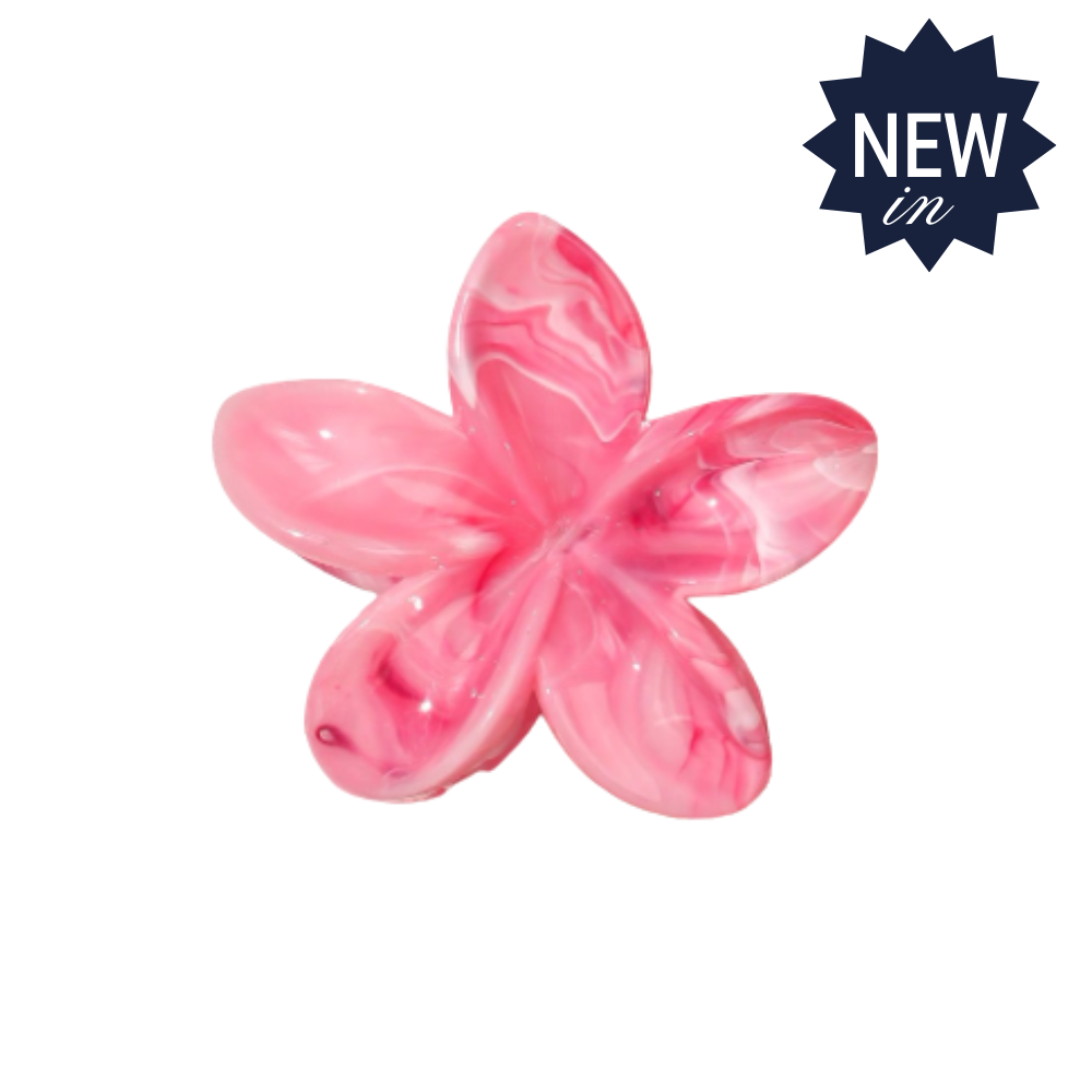 Acrylic Ombre Flower Hair Claw Bright Pink