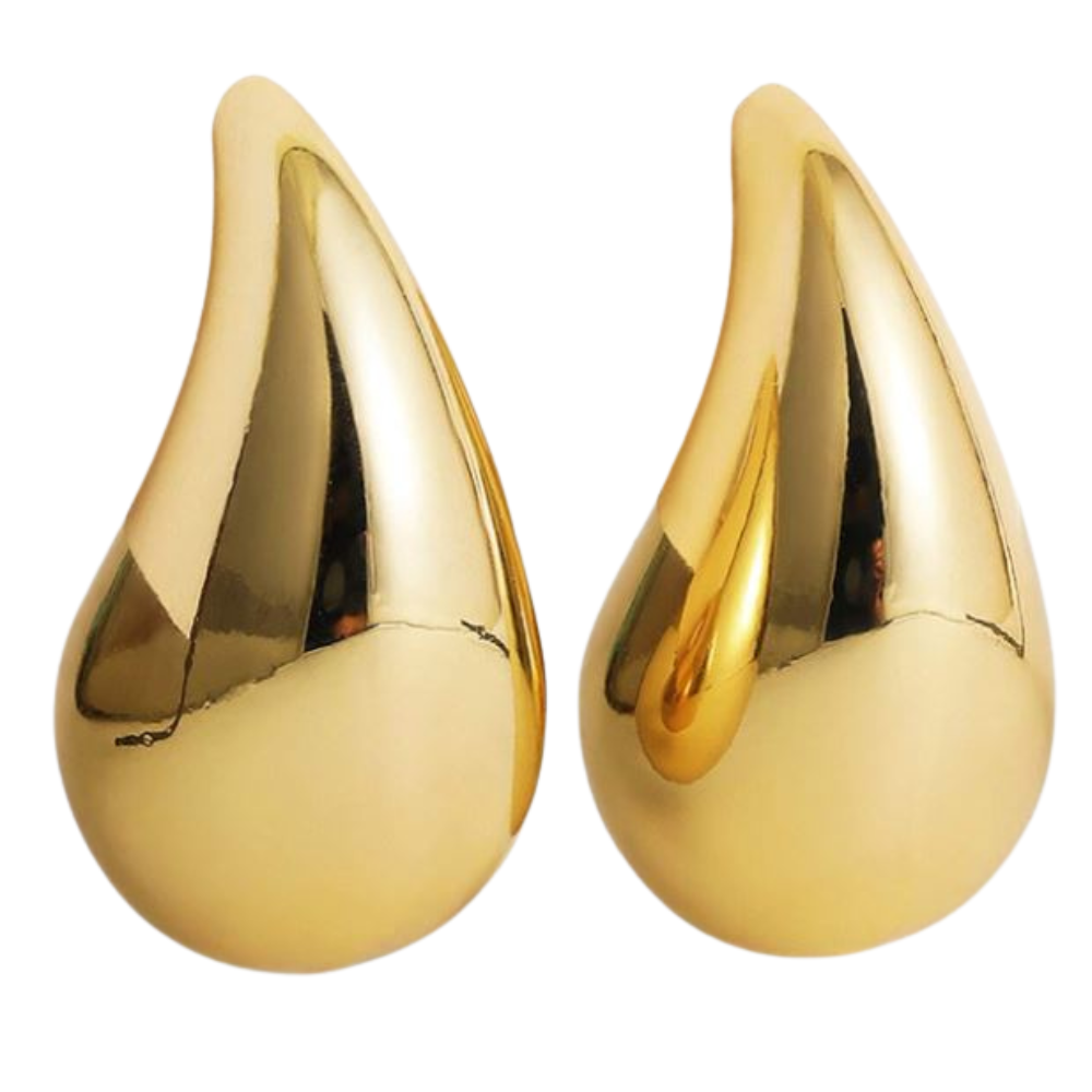Teardrop Chunky Gold Earrings