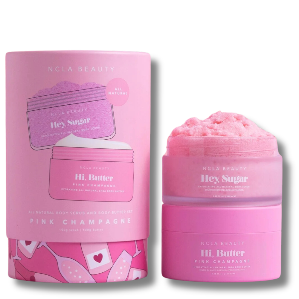 NCLA Body Scrub + Body Butter Set Pink Champagne