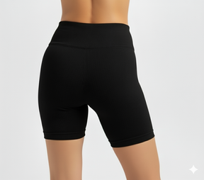 Black High Waist Ribbed Shorts