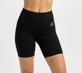 Black High Waist Ribbed Shorts