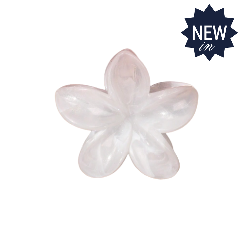 Acrylic Ombre Flower Hair Claw White