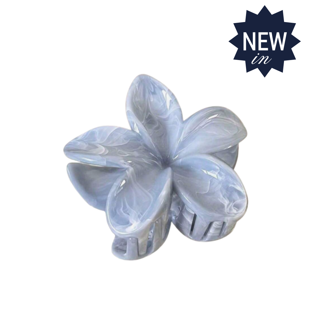 Acrylic Ombre Flower Hair Claw Baby Blue