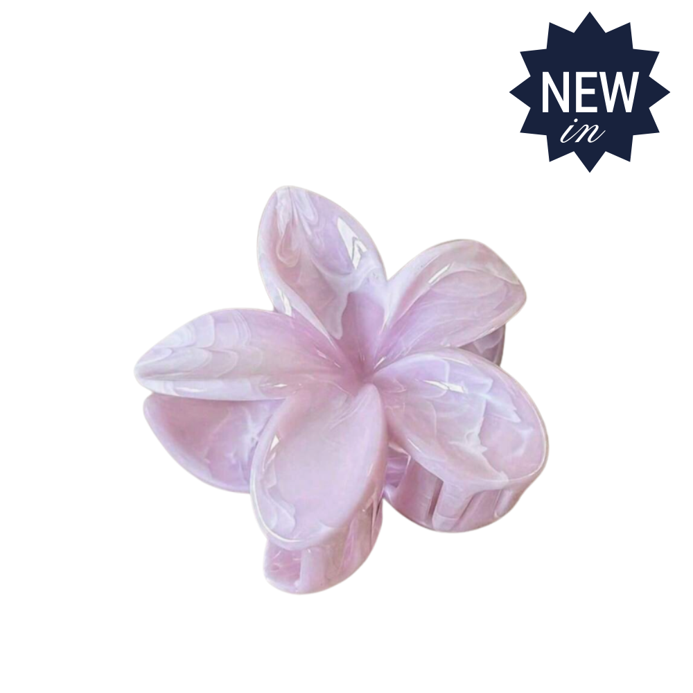Acrylic Ombre Flower Hair Claw Baby Pink