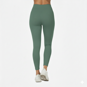 Dusty Teal High Waist Ribbed Leggings