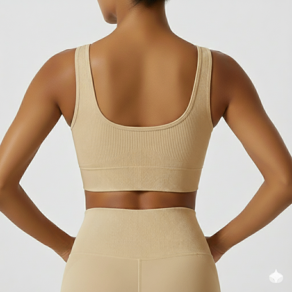 Apricot Ribbed Sports Bra