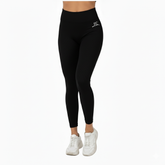 Black High Waist Ribbed Leggings