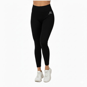Black High Waist Ribbed Leggings