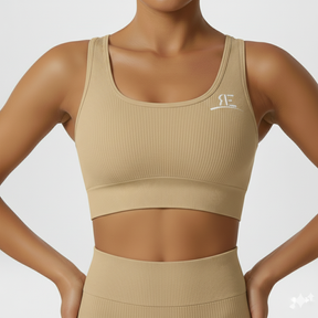 Apricot Ribbed Sports Bra