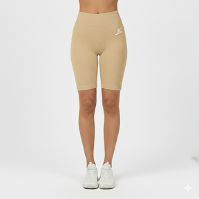 Apricot High Waist Ribbed Shorts
