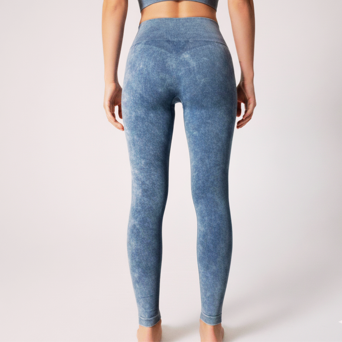 Grey Blue High Waist Leggings