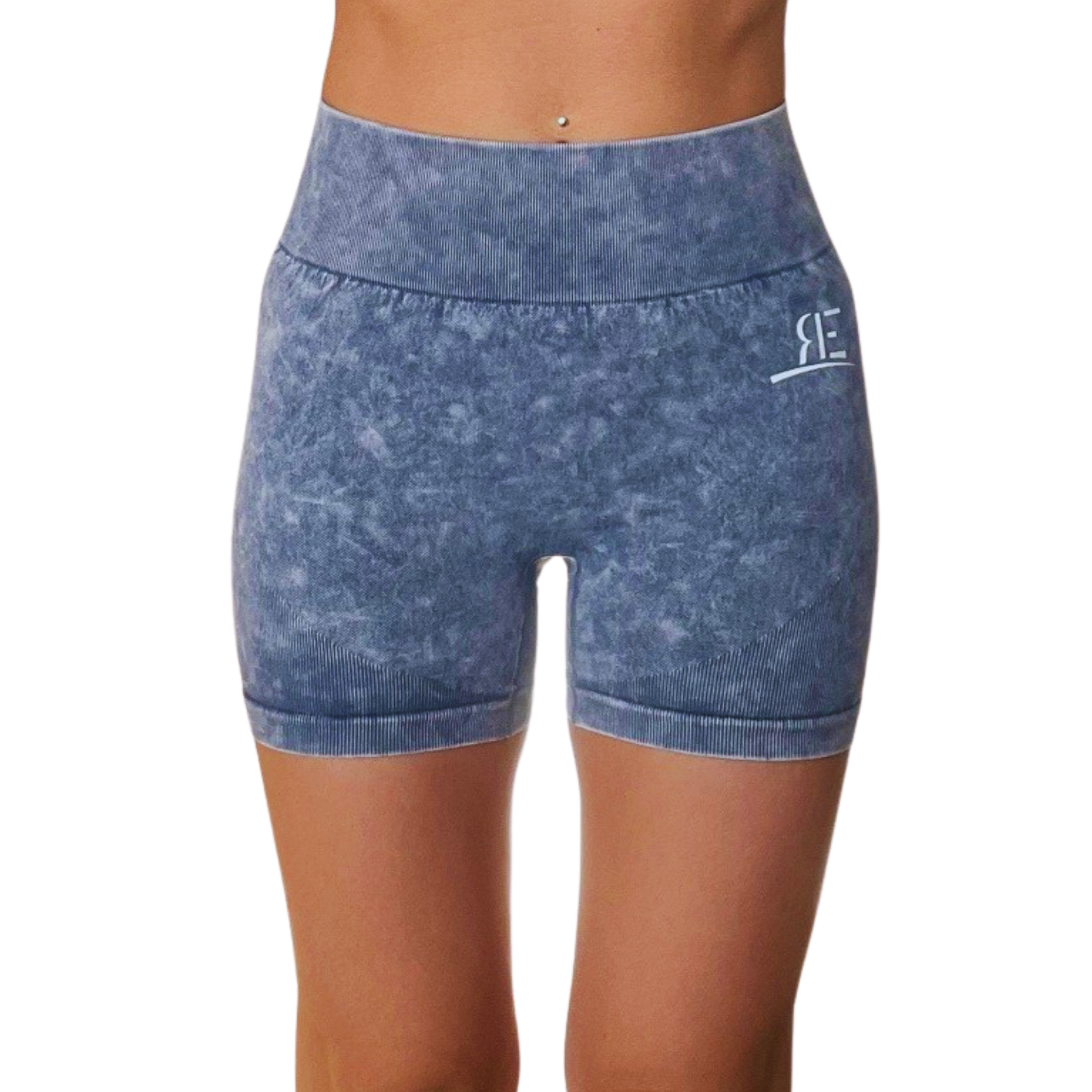 Grey Blue High Waist Shorts
