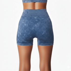 Grey Blue High Waist Shorts