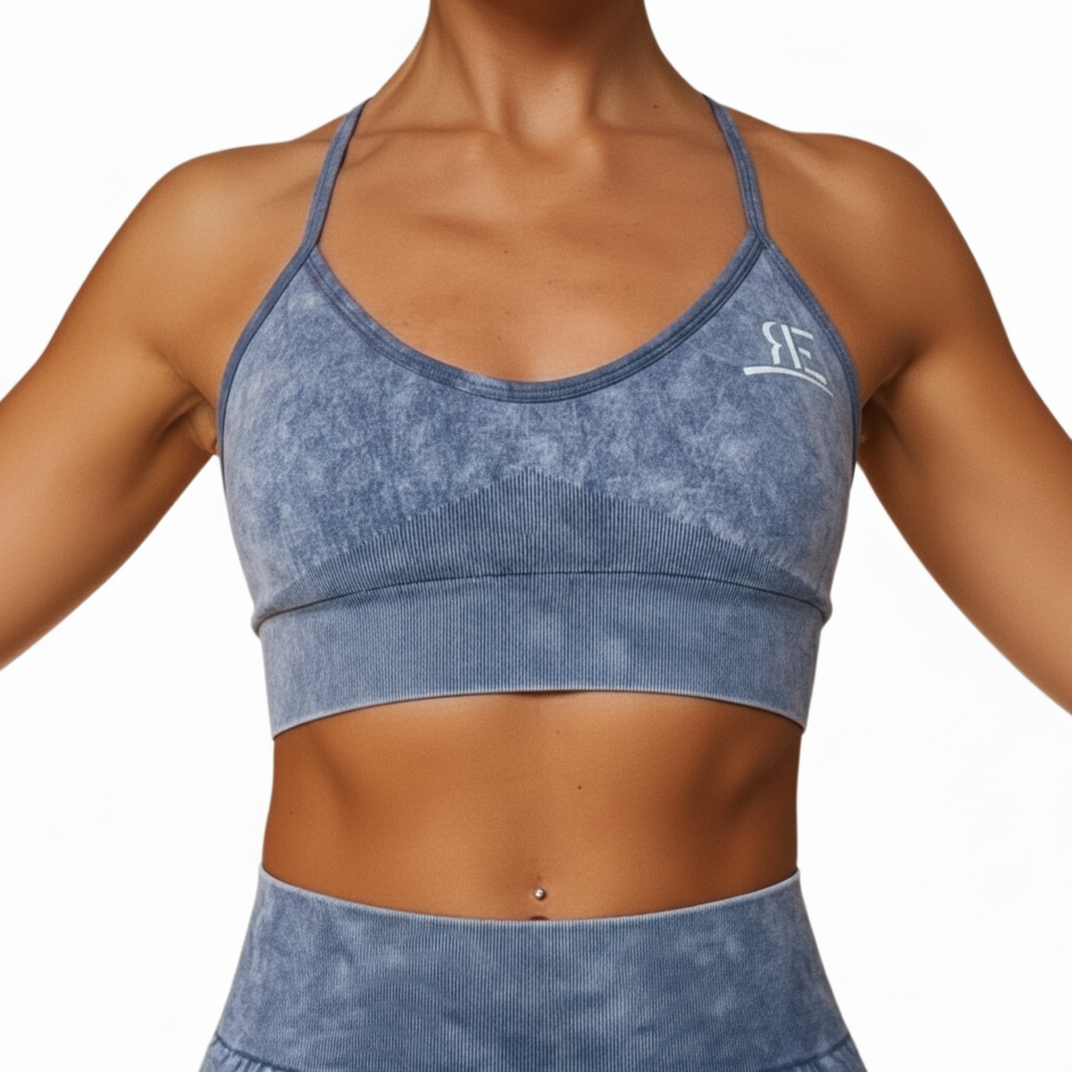 Grey Blue Sports Bra