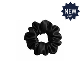 Small Hair Scrunchie Faux Silk Black