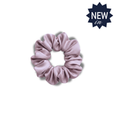 Small Hair Scrunchie Faux Silk Purple Silver