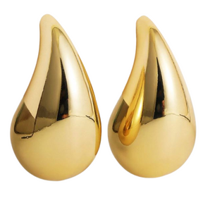 Teardrop Chunky Gold Earrings