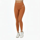 Light Brown High Waist Ribbed Leggings