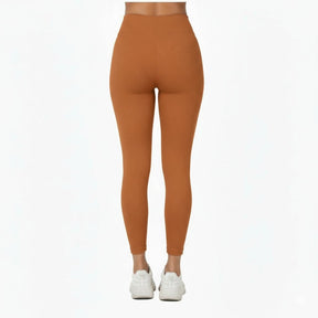 Light Brown High Waist Ribbed Leggings