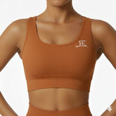 Light Brown Ribbed Sports Bra