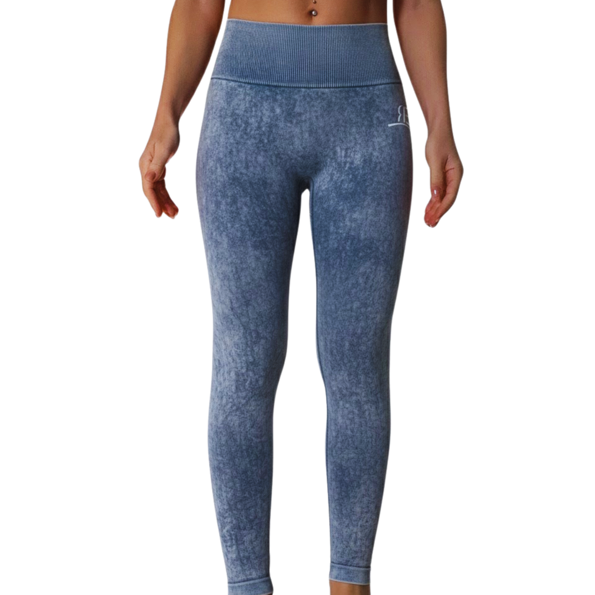 Grey Blue High Waist Leggings