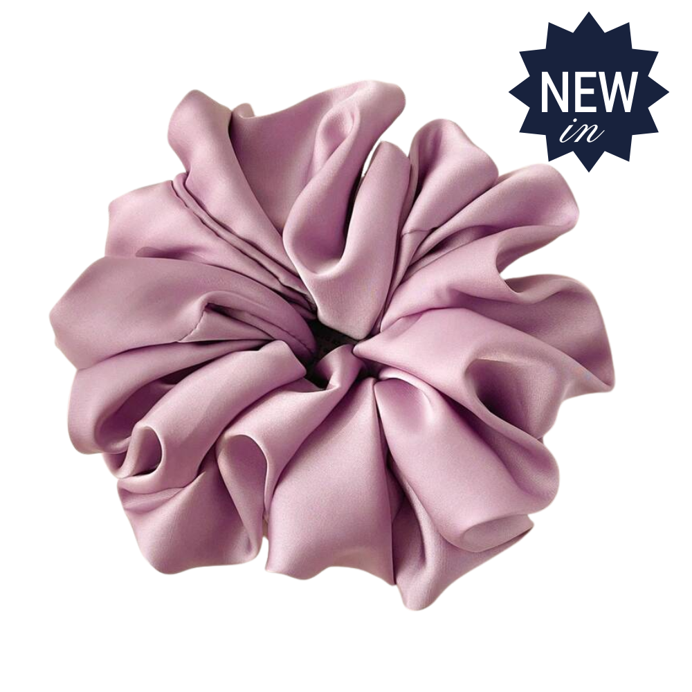 XL Hair Scrunchie Faux Silk Purple