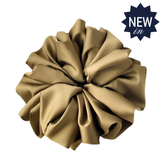 XL Hair Scrunchie Faux Silk Golden Olive