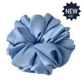 XL Hair Scrunchie Faux Silk Baby Blue