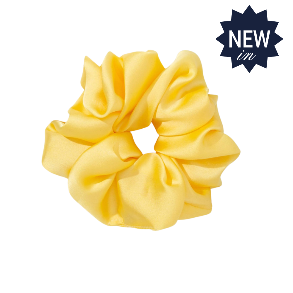 Regular Size Hair Scrunchie Faux Silk Yellow