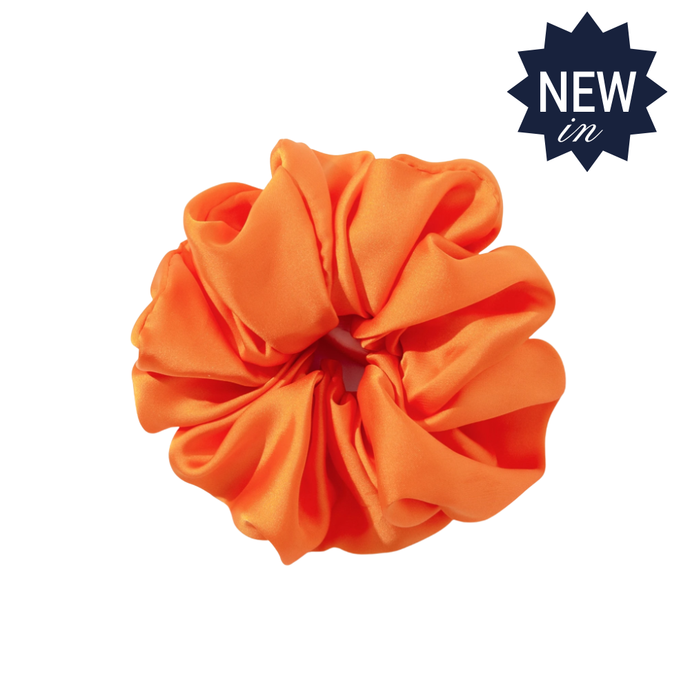 Regular Size Hair Scrunchie Faux Silk Orange