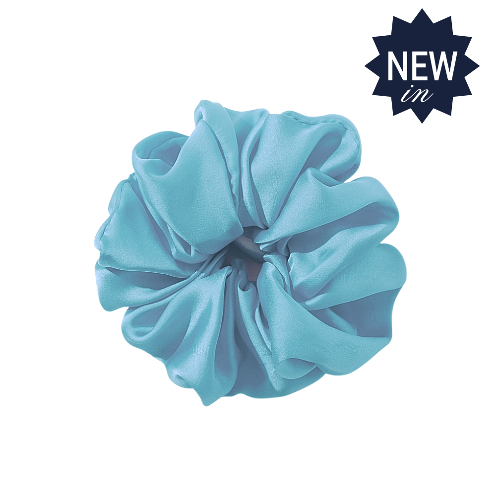 Regular Size Hair Scrunchie Faux Silk Baby Blue