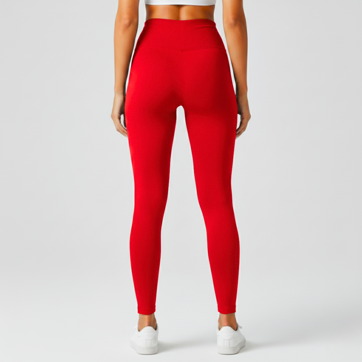 Red High Waist Leggings