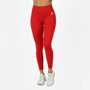 Red High Waist Leggings