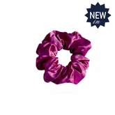 Small Hair Scrunchie Faux Silk Dark Plum