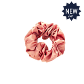 Small Hair Scrunchie Faux Silk Peachy Pink